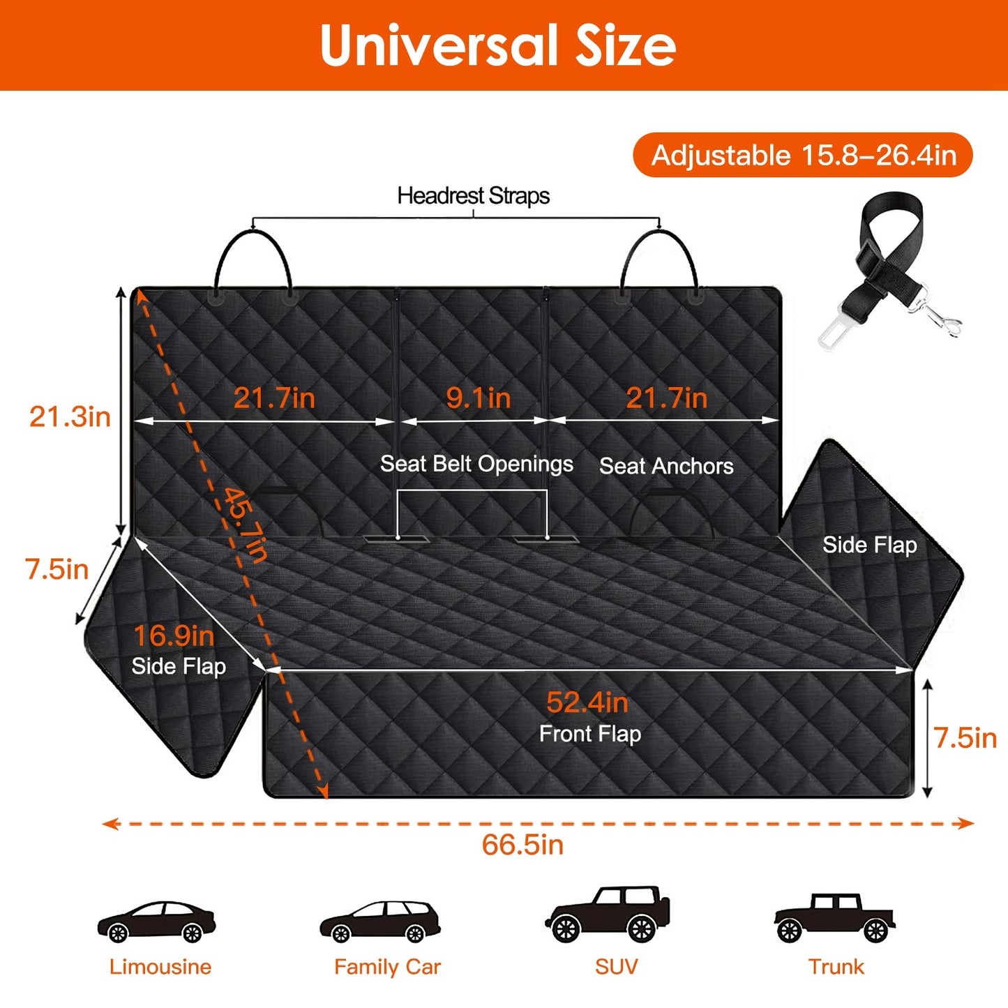 Dog Car Seat Cover (Waterproof, Scratchproof, Non-slip)